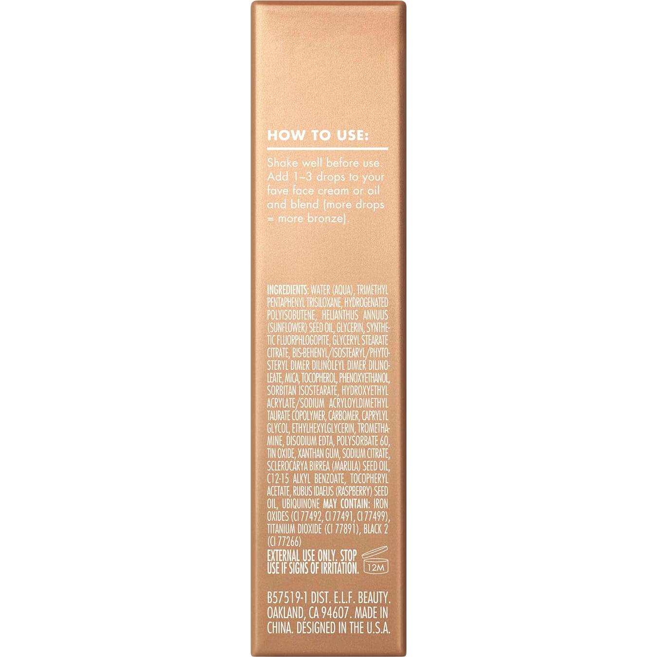Gotas Bronceadoras e.l.f. SKIN 9.8 ml - Brillo Oro Puro