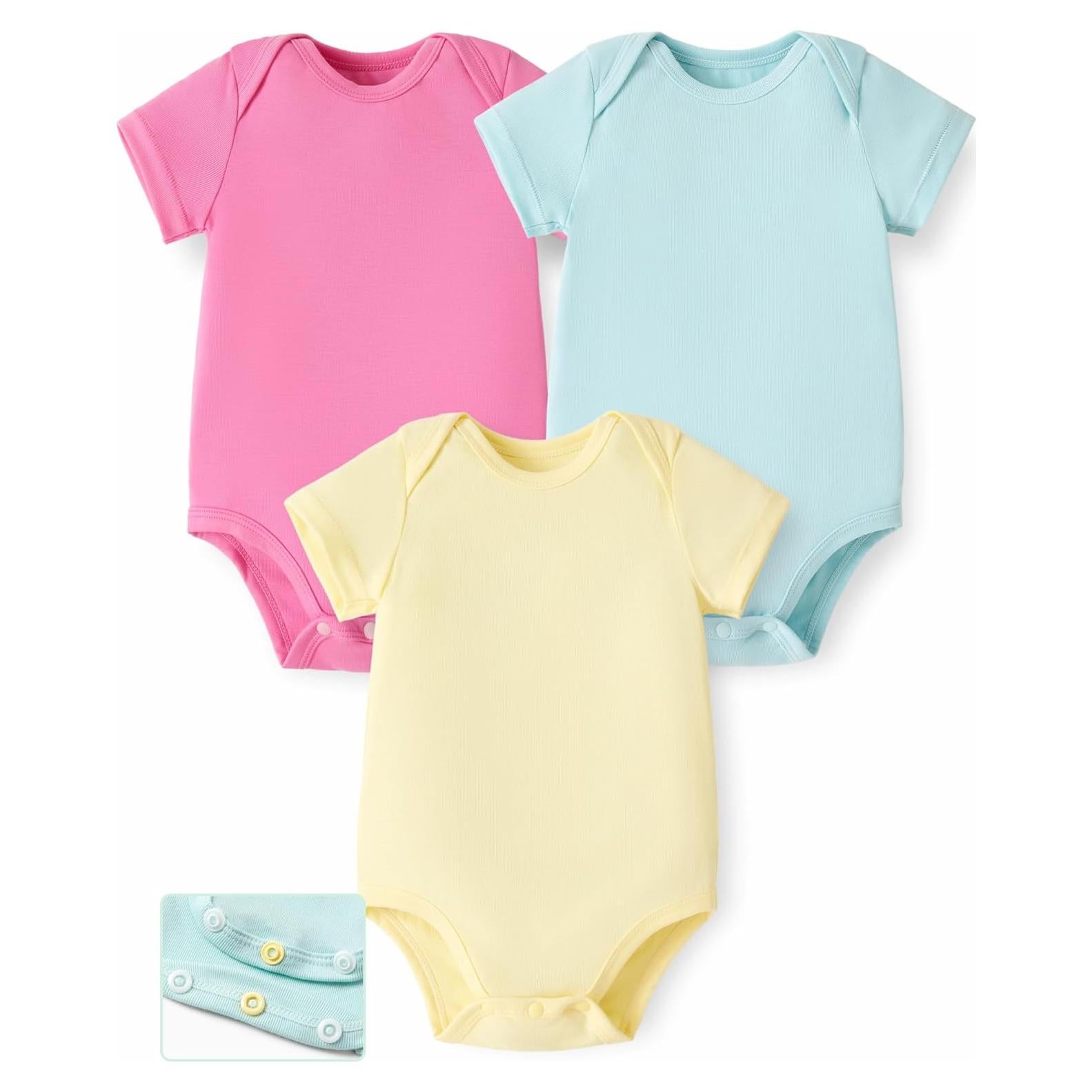 Trajes de Cuerpo para Bebés PATPAT - Paquete de 3 Unisex 6-9 Meses
