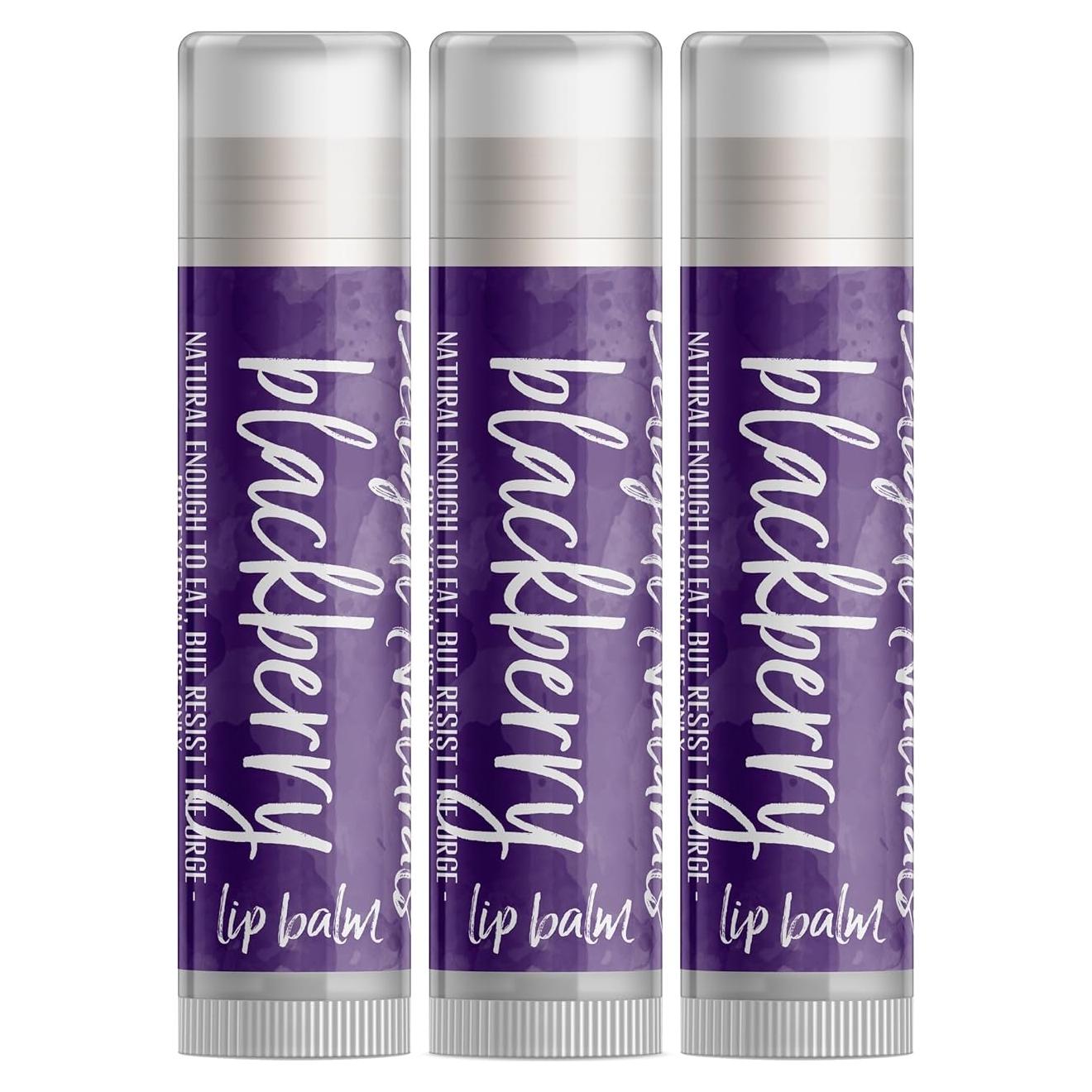 Bálsamo Labial Delight Naturals Sabor Mora - Set de 3