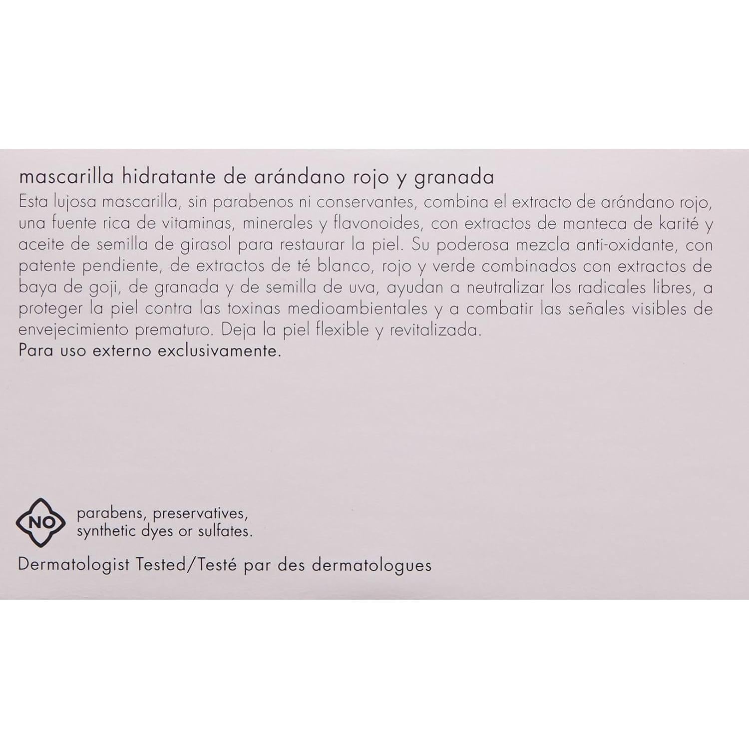 Mascarilla Hidratante Arándano y Granada June Jacobs 118 ml