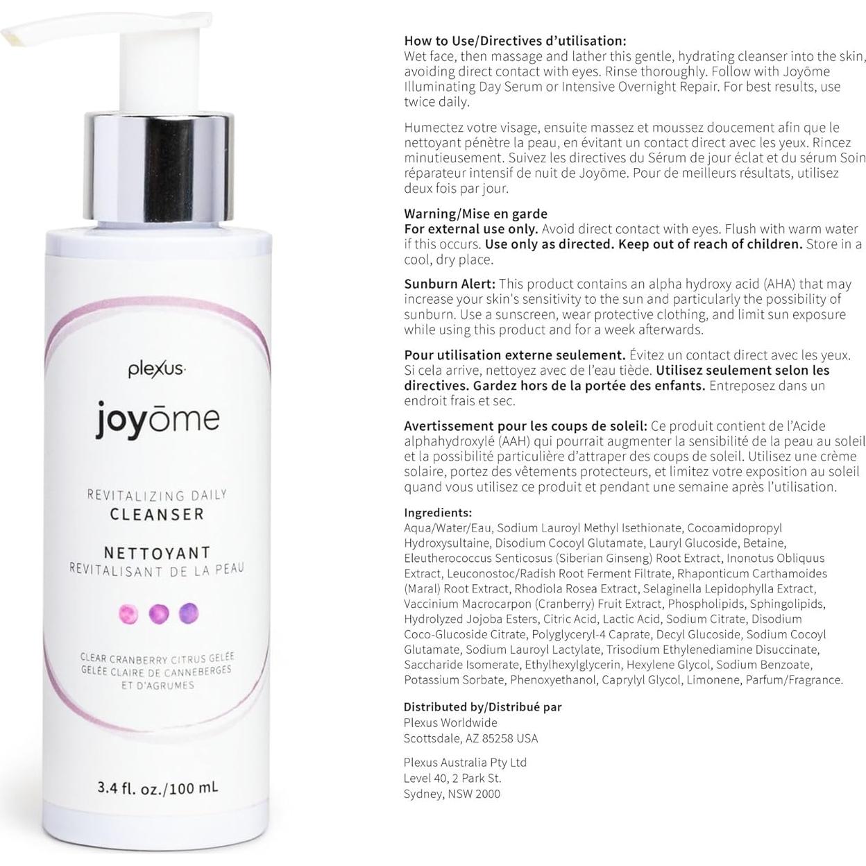 Limpiador Facial Plexus Joyome 136g - Revitalizante Diario