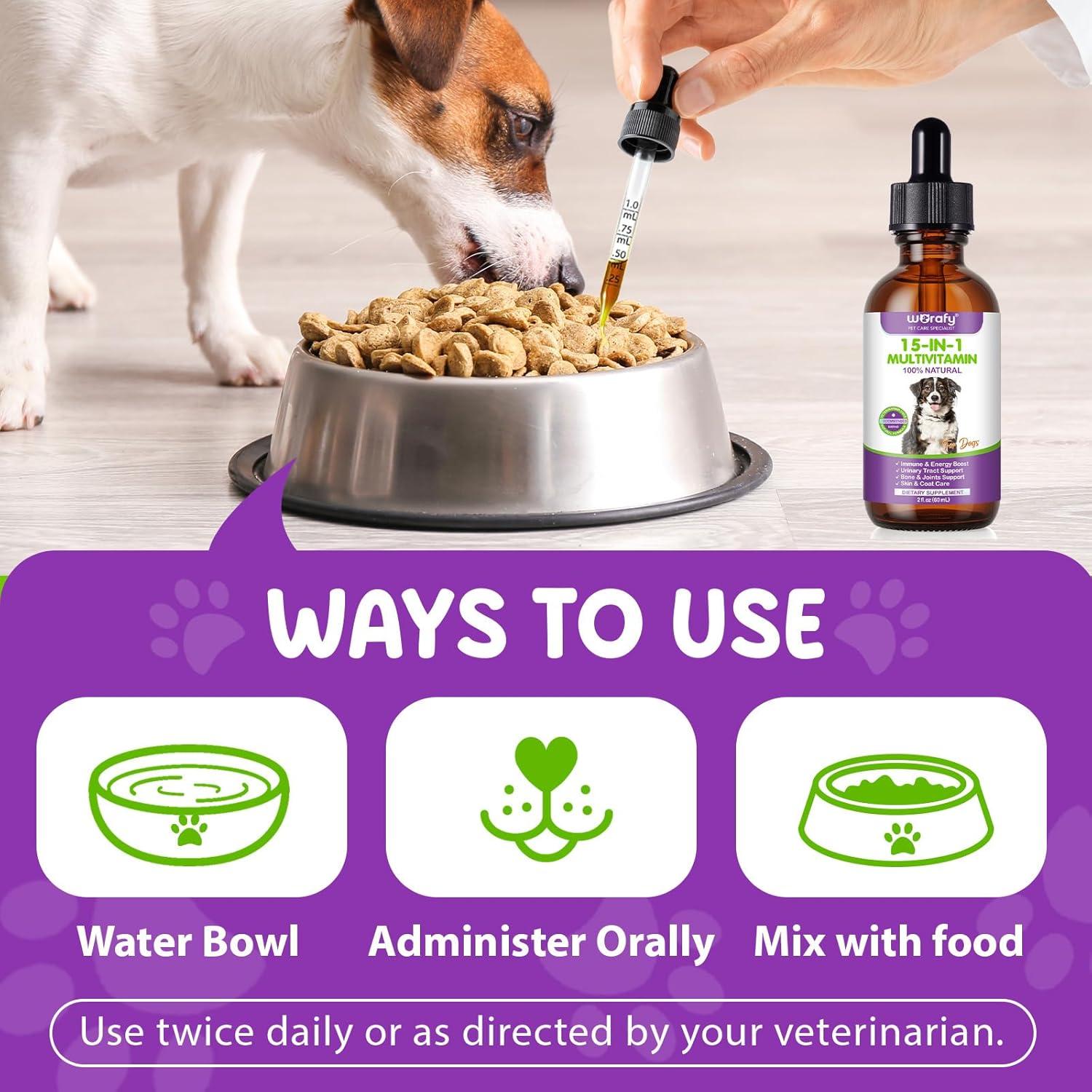 Gotas Multivitamínicas para Perros Vceeoy 15 en 1 Salud Piel Articulaciones