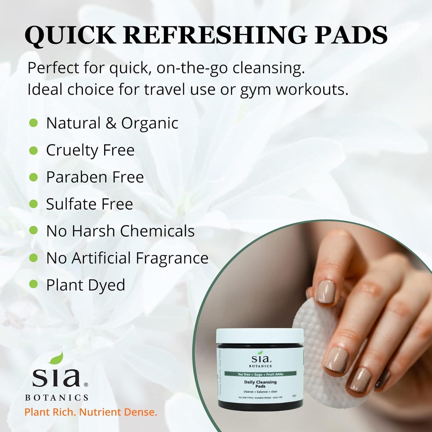 Almohadillas Limpiadoras Diarias Sia Botanics 50ct - Árbol de Té