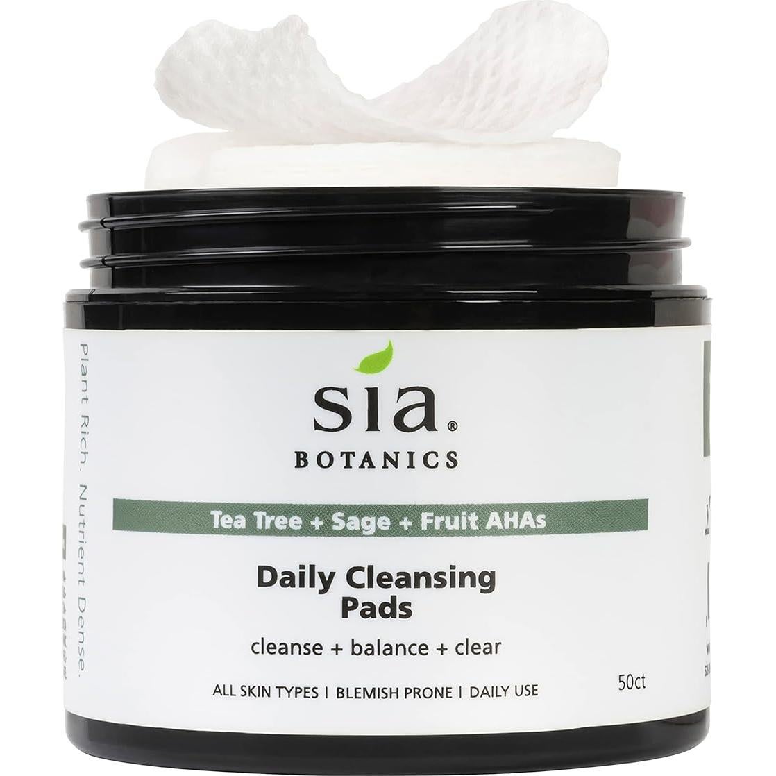 Almohadillas Limpiadoras Diarias Sia Botanics 50ct - Árbol de Té