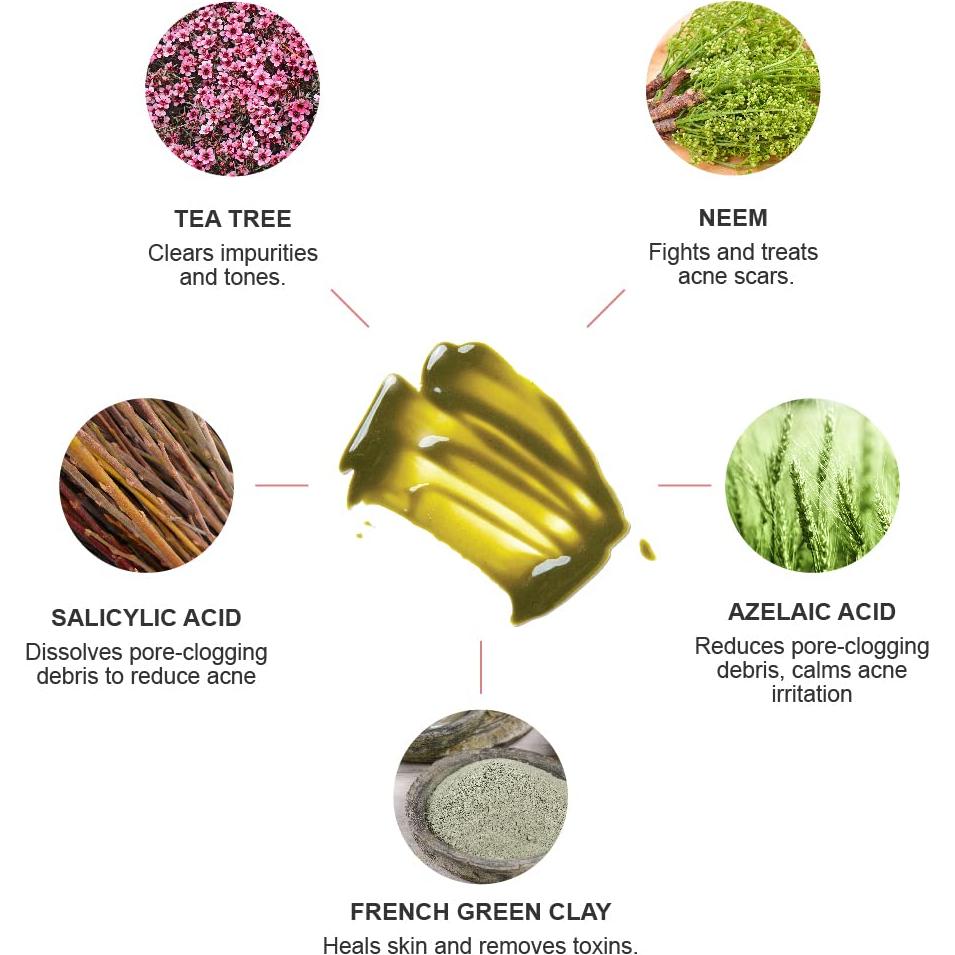 Mascarilla Facial 100% PURO Árbol de Té 48.2g - Vegana