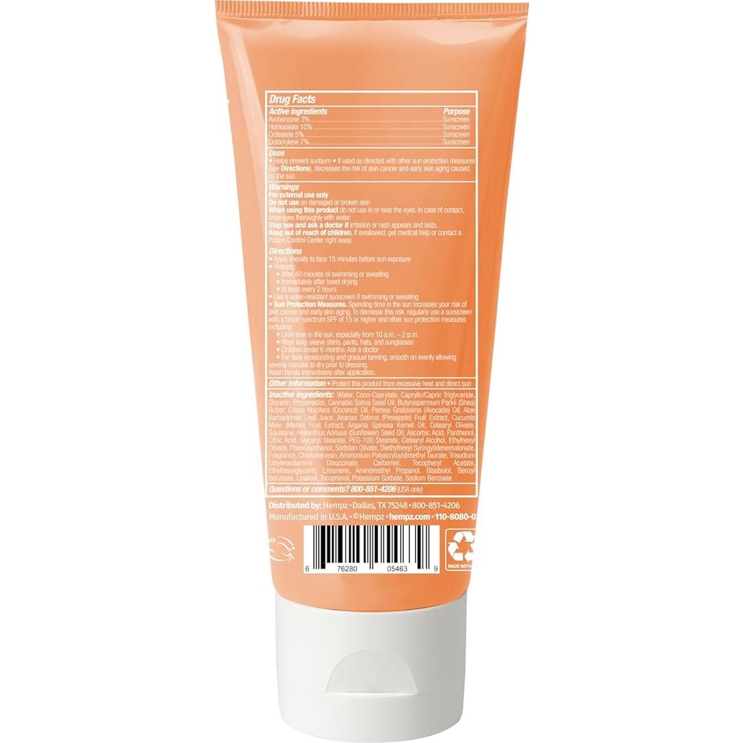 Protector Solar Facial Herbal Hempz Piña Dulce y Melón 85 g SPF 30