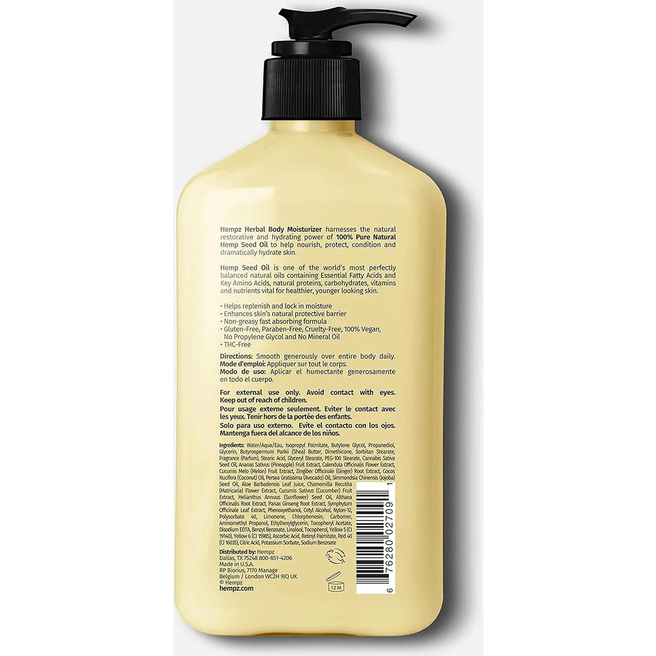 Loción Hidratante Corporal Hempz Piña y Melón 482 g