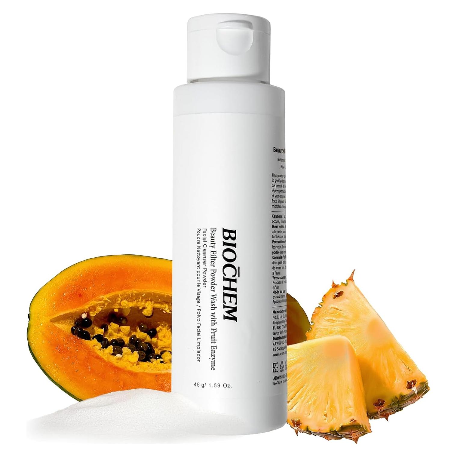 BIOCHEM Limpiador Facial en Polvo con Enzimas de Papaya y Piña 45g