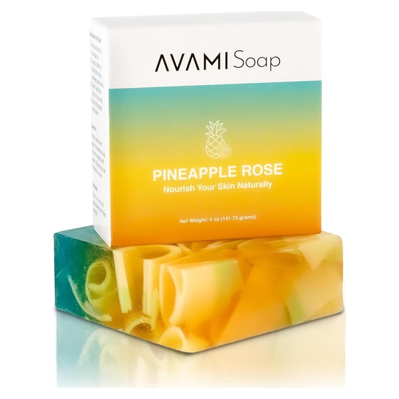 Jabón en barra natural hidratante Avami Piña Rosa 141g