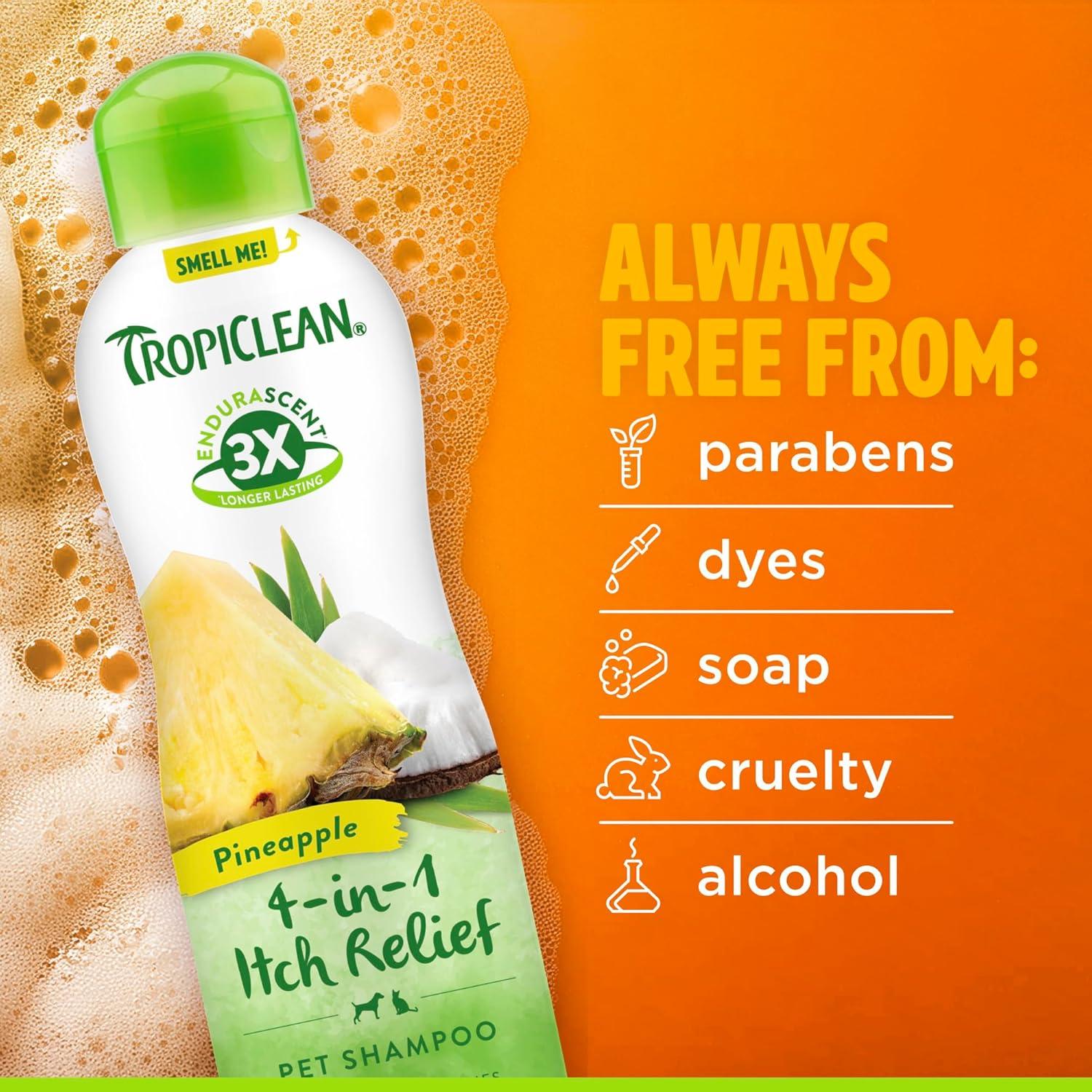 Champú para Perros TropiClean 20oz Alivio Picazón Aroma Piña