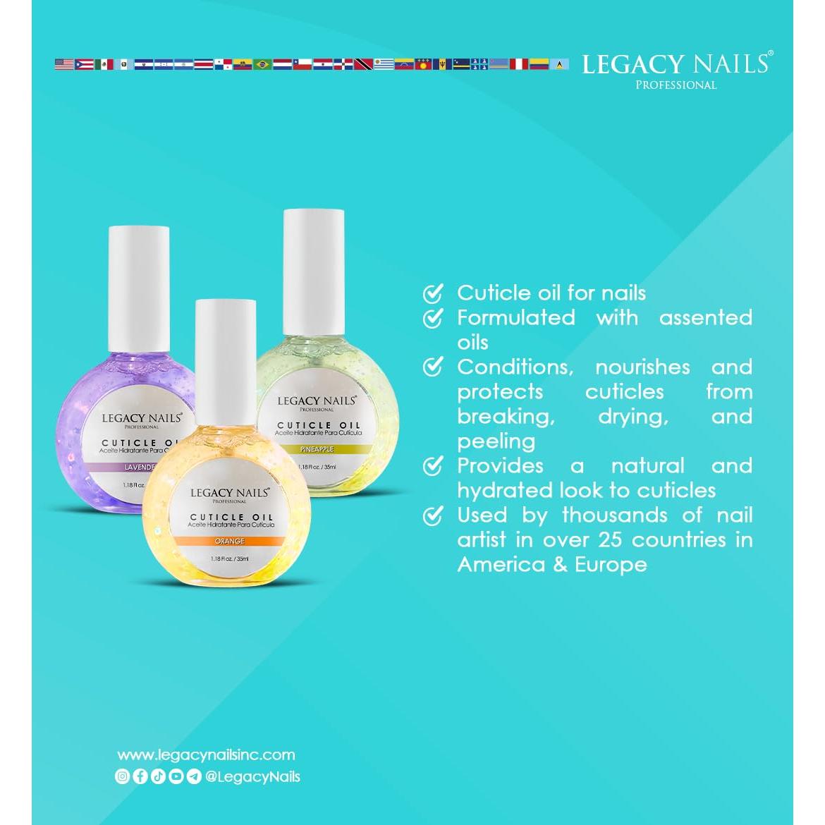 Aceite Hidratante para Cutículas Legacy Nails Piña 35ml