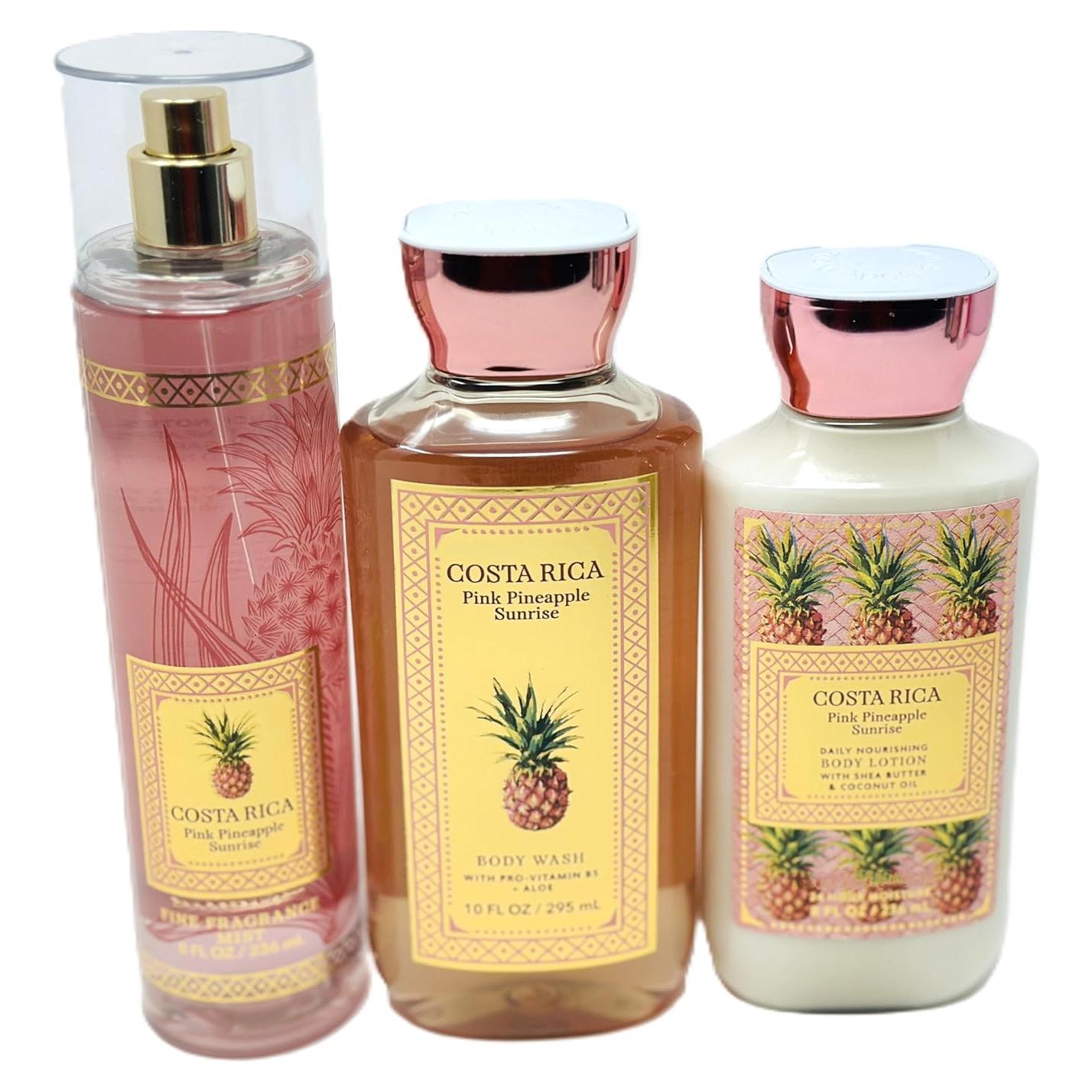 Set de Regalo 3 Pcs AMANECER DE PIÑA ROSA 236.6 ml Bath & Body