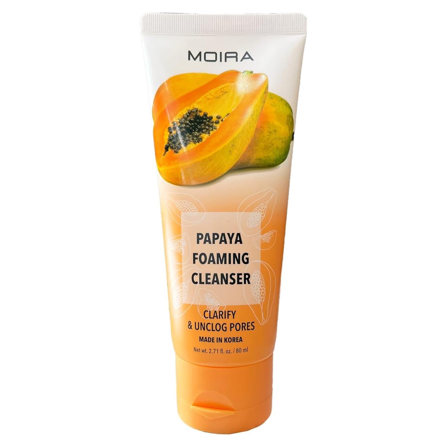 Limpiador Espumoso de Papaya Moira 99g - Suave para Piel