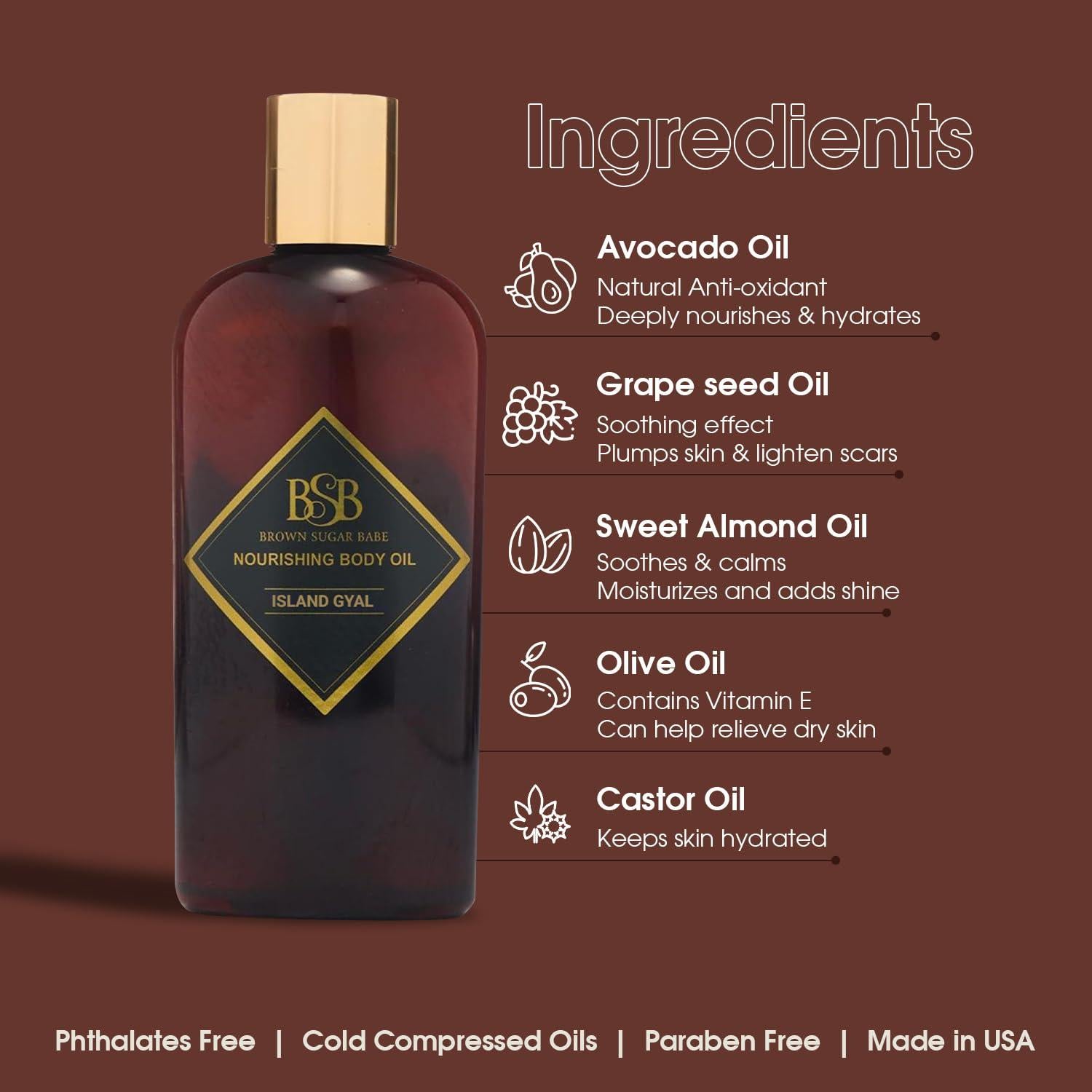 Aceite Corporal Aromatizado Brown Sugar Babe 159g - Piña, Mango y Sandía