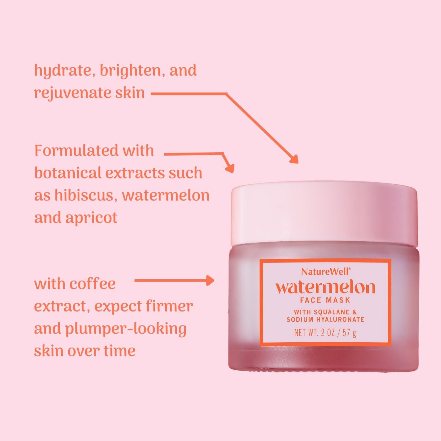 Mascarilla Facial Nature Well Sandía Hidratante 2 Unidades