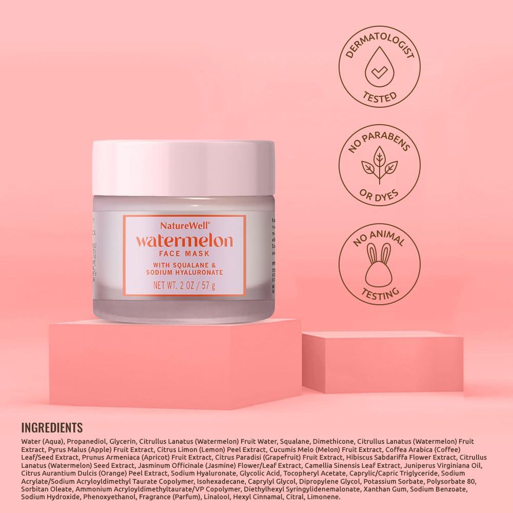 Mascarilla Facial Nature Well Sandía Hidratante 2 Unidades