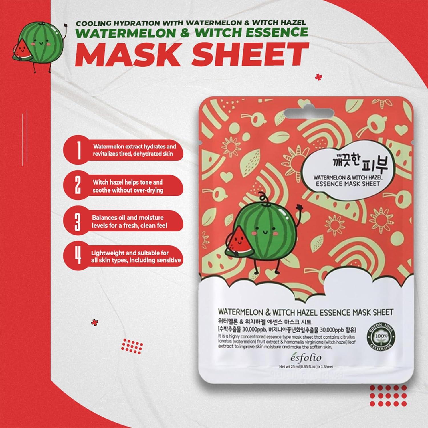 Mascarilla Facial Esfolio Pure Skin Sandía - Hidratante 10 Unidades