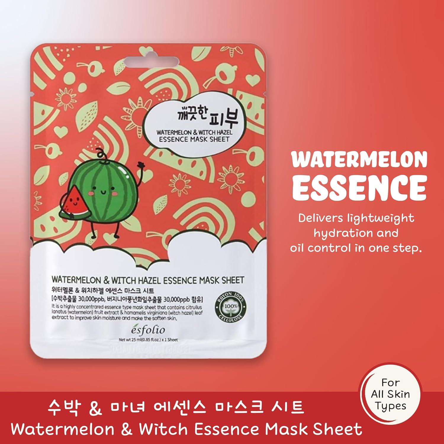 Mascarilla Facial Esfolio Pure Skin Sandía - Hidratante 10 Unidades