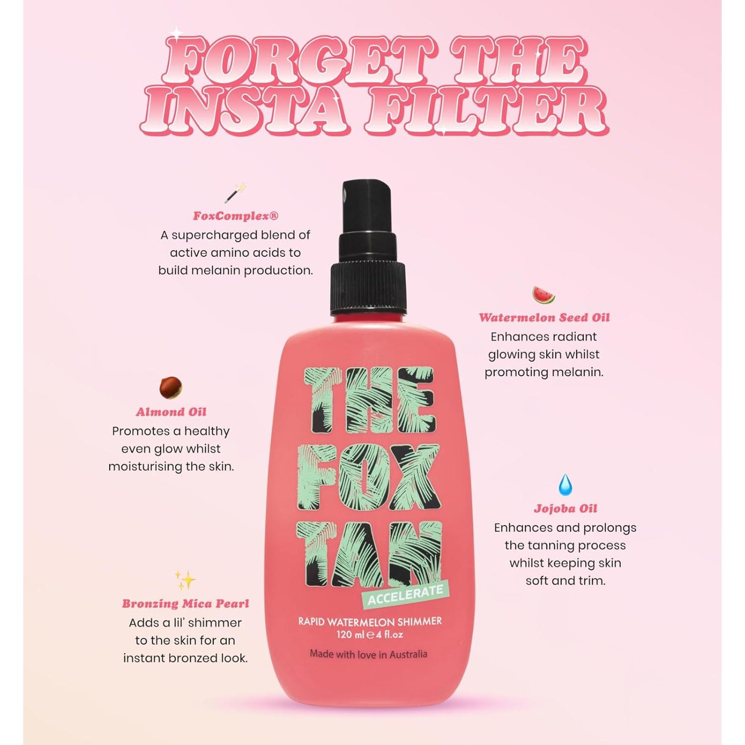 Spray Brillo Rápido de Sandía The Fox Tan 120 mL Vegano