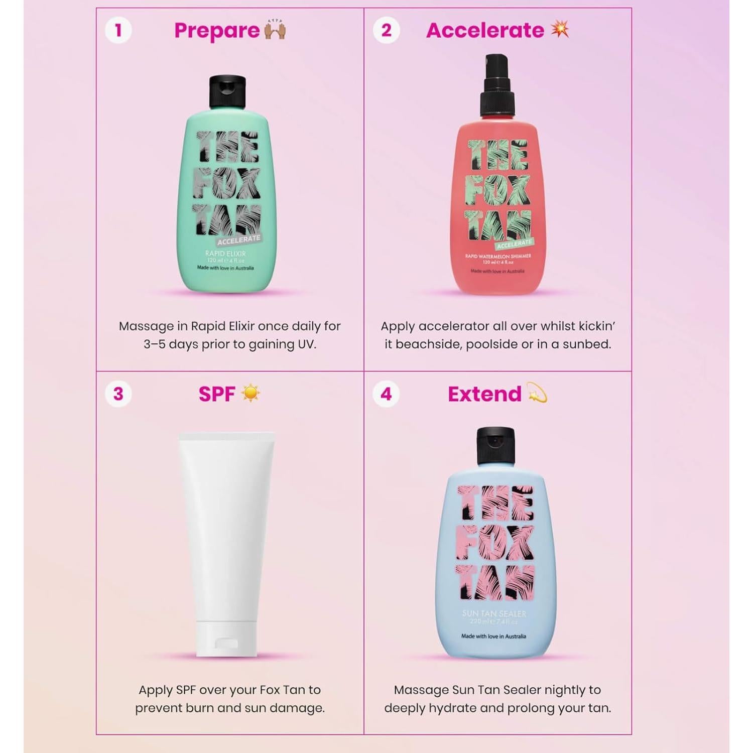 Spray Brillo Rápido de Sandía The Fox Tan 120 mL Vegano