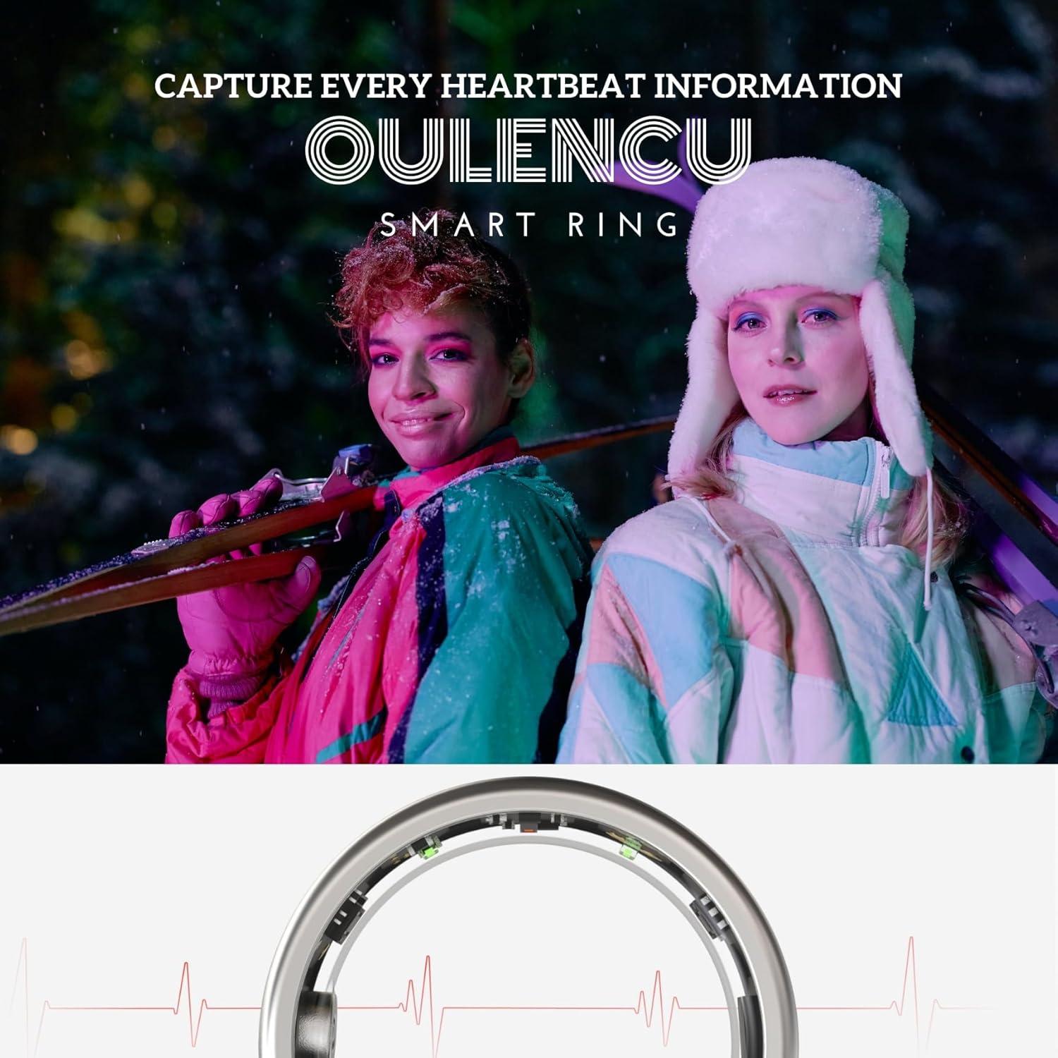 Anillo Inteligente Oulencu Rastreador de Salud 6-51.9mm Negro