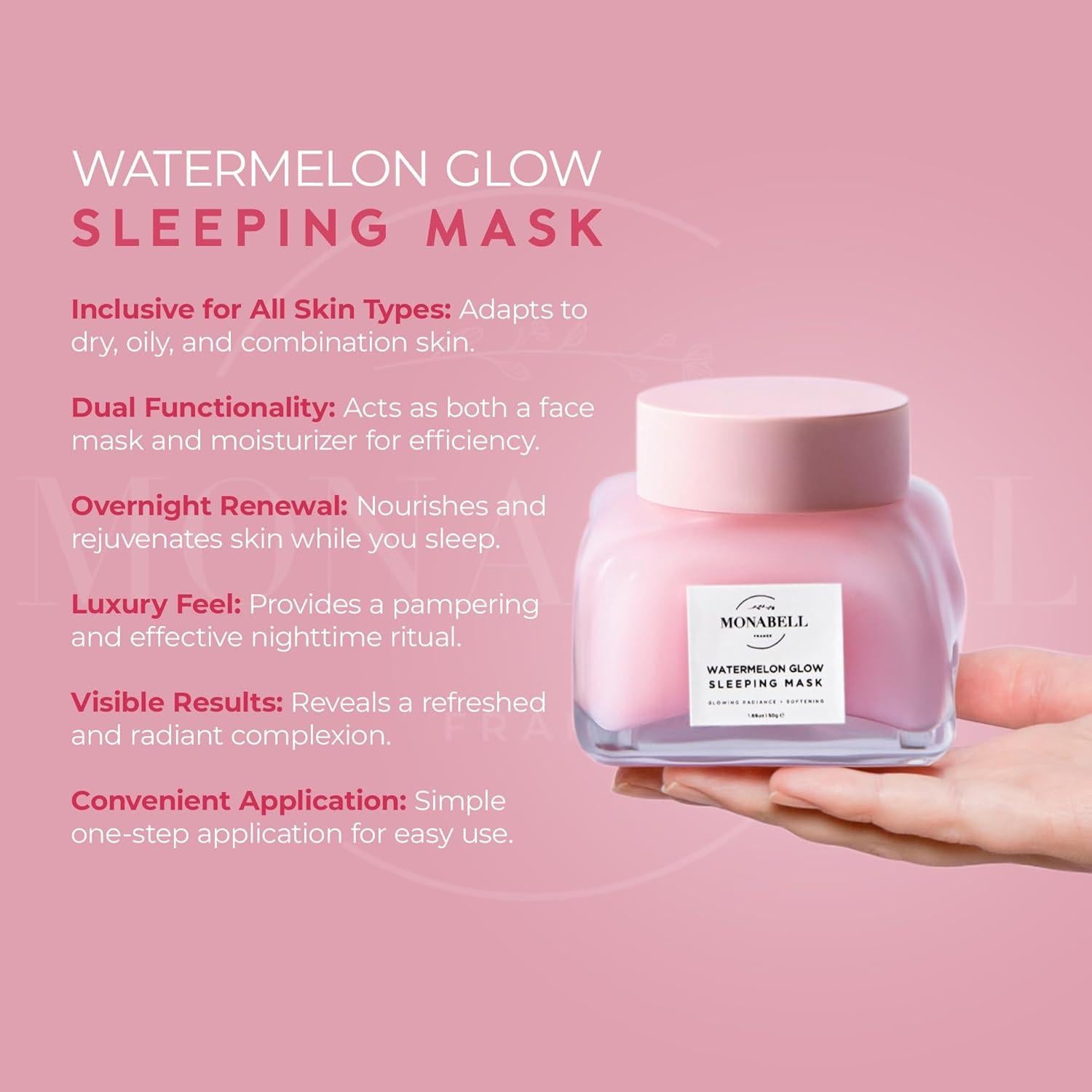 Mascarilla Facial Nocturna Glow Monabell 46.2 g Hidratante