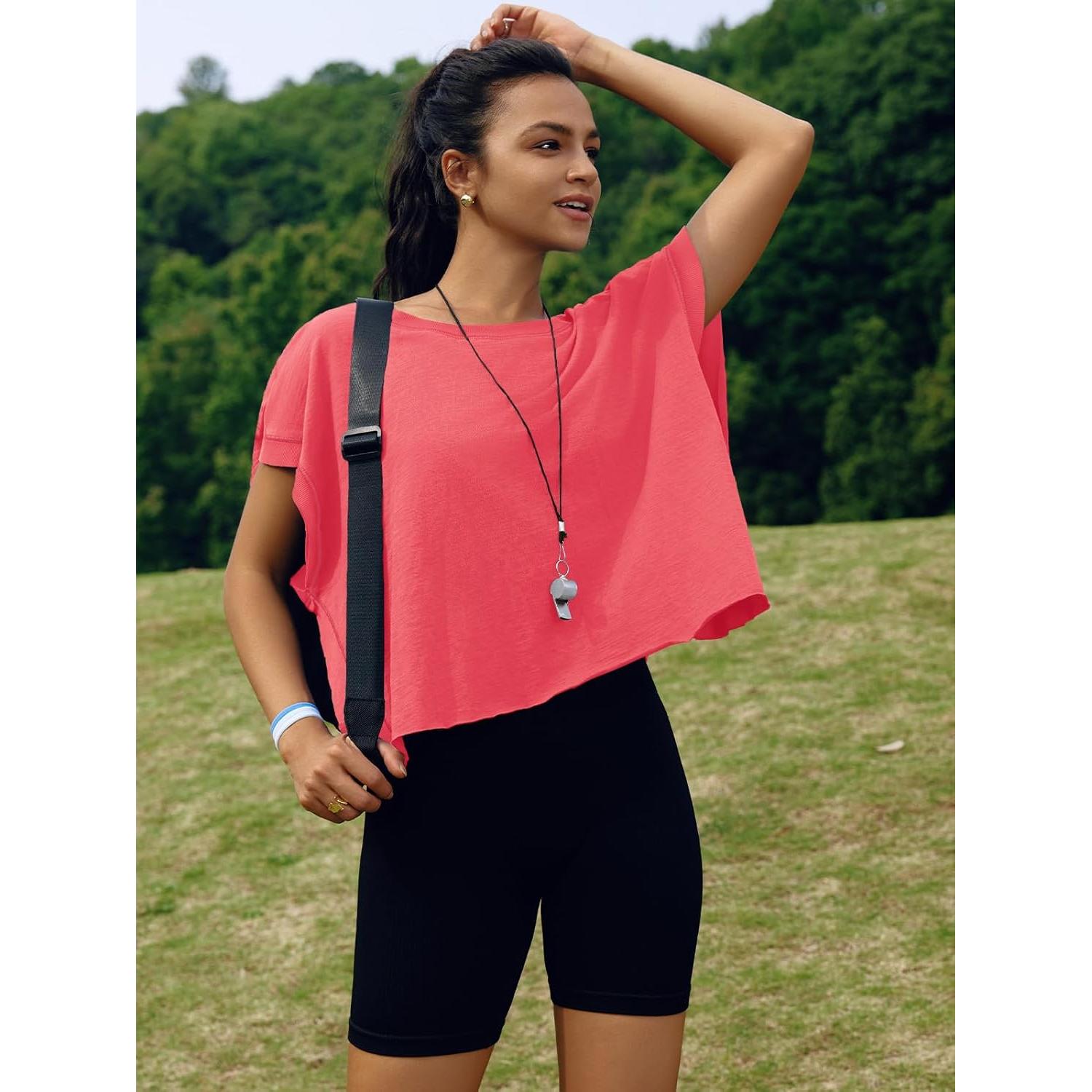 Camiseta Deportiva SENSERISE para Mujeres Espalda Abierta Rojo