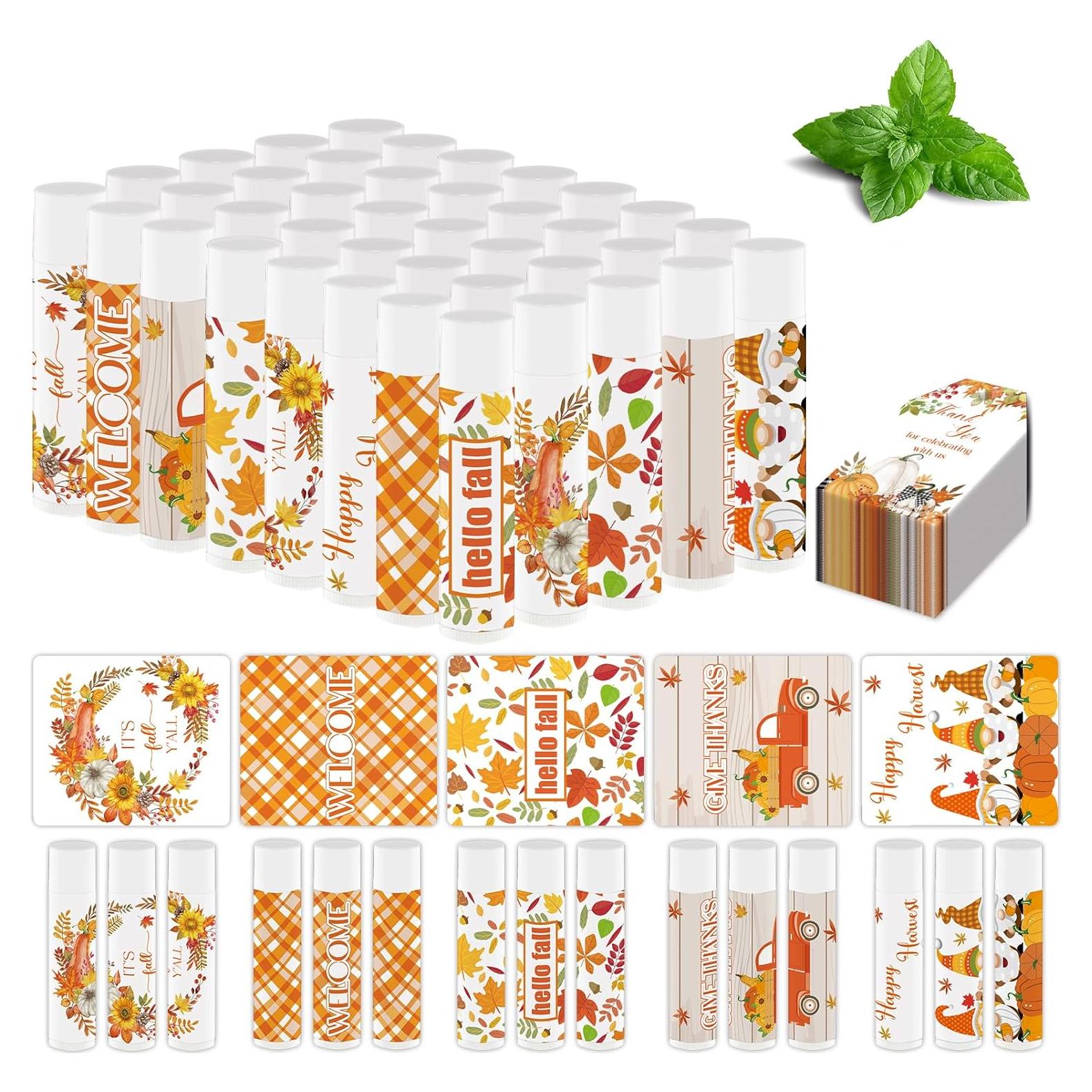 50 Piezas Balsamo Labial Hidratante Nlicrst Acción de Gracias