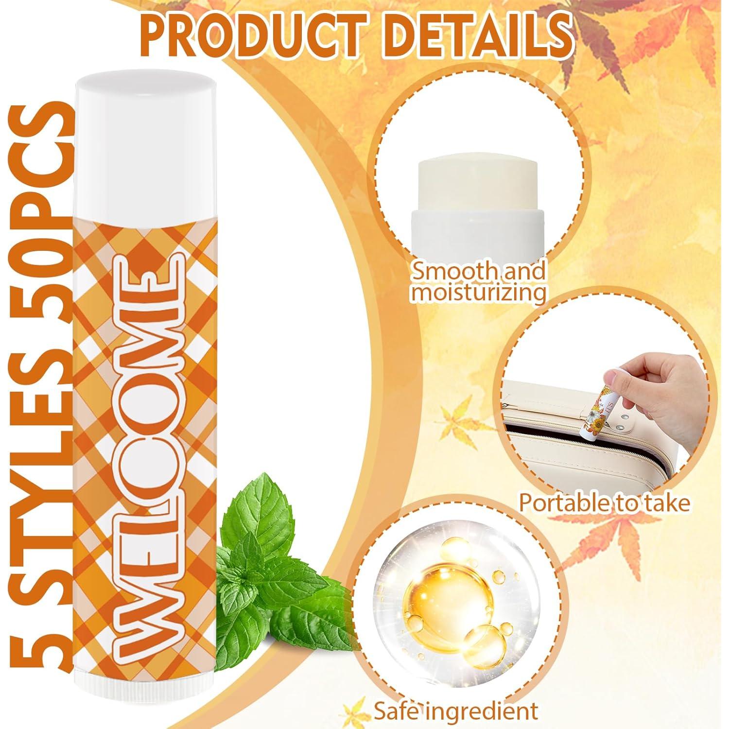 50 Piezas Balsamo Labial Hidratante Nlicrst Acción de Gracias