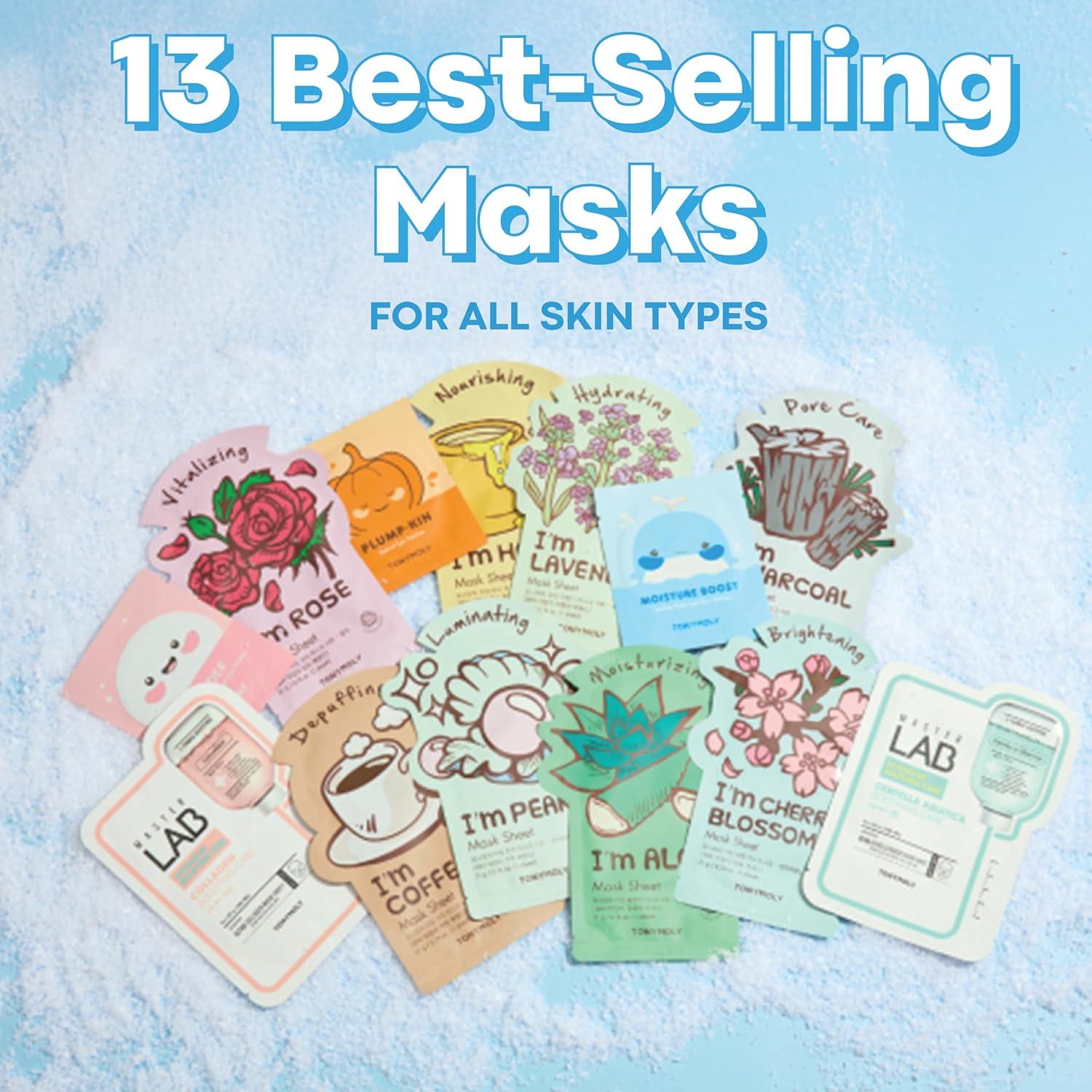 Set de Mascarillas Faciales TONYMOLY 13 Piezas Hidratantes