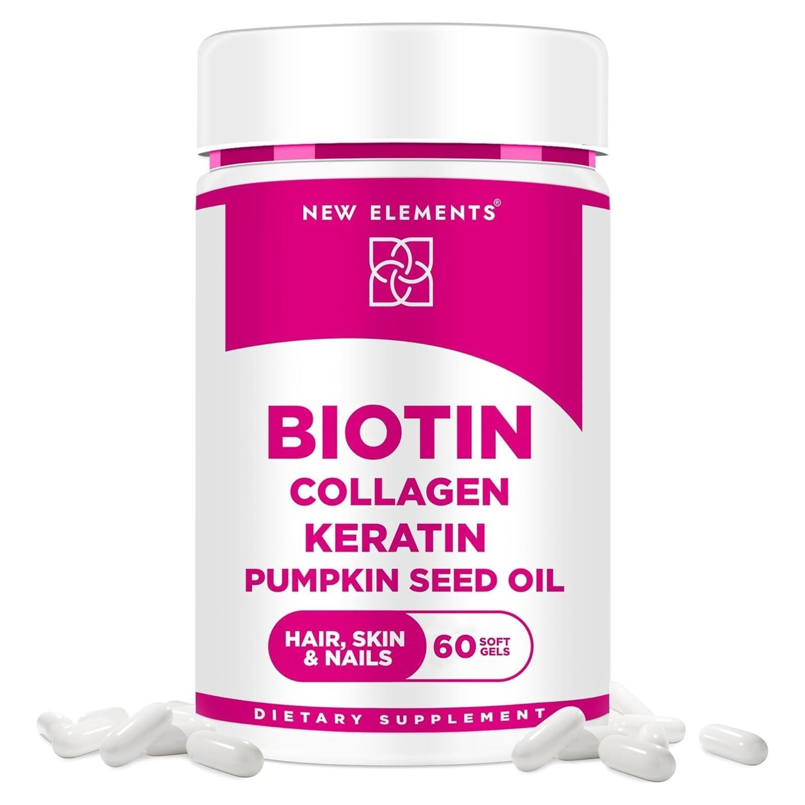 Suplemento de Biotina 10000mcg + Colágeno y Queratina 60 Geles