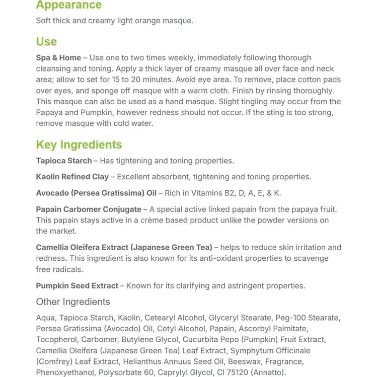 Mascarilla Suave KarmaCeuticles de Papaya y Calabaza 60 g