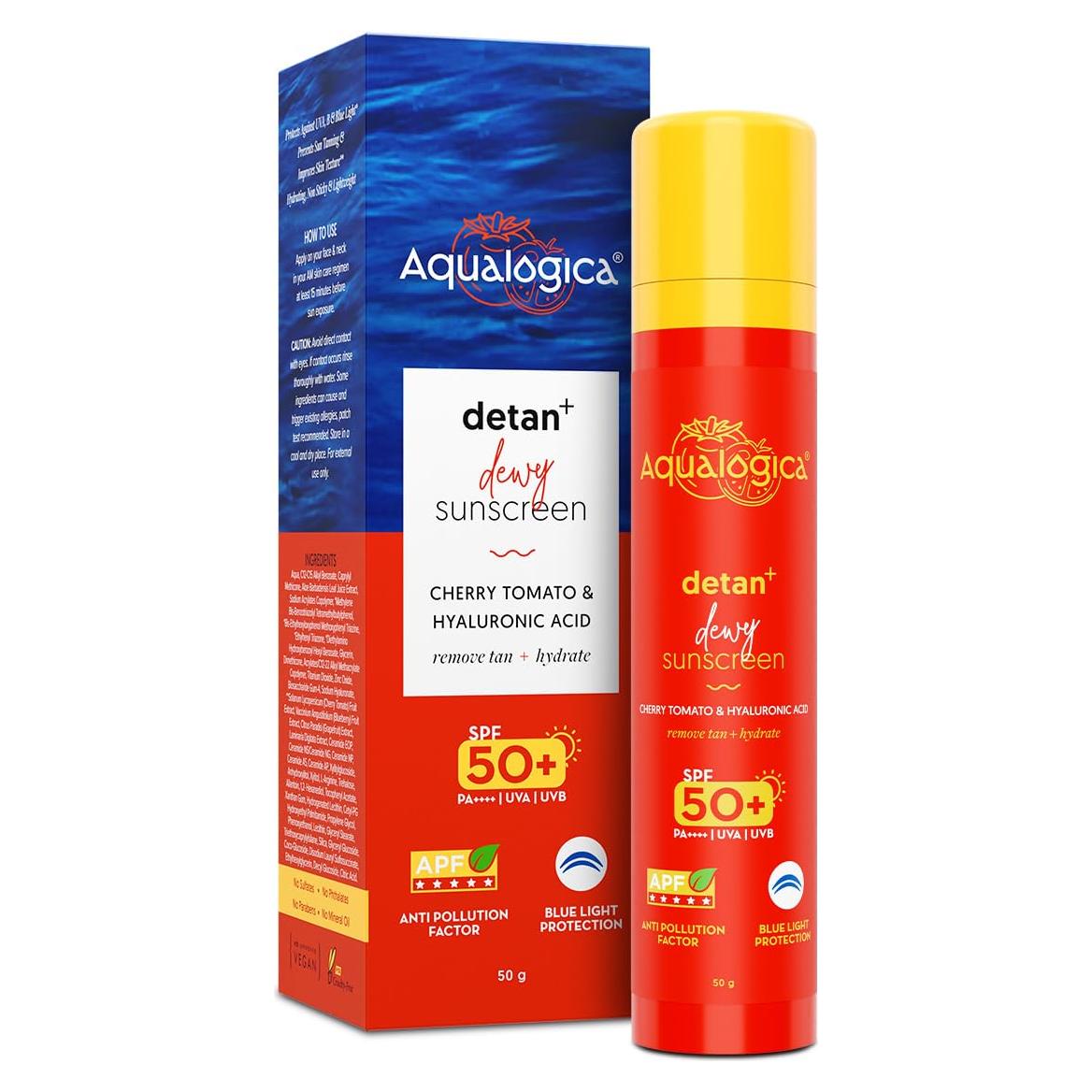 Protector Solar Hidratante Aqualogica Detan+ SPF 50 PA++++ 50g