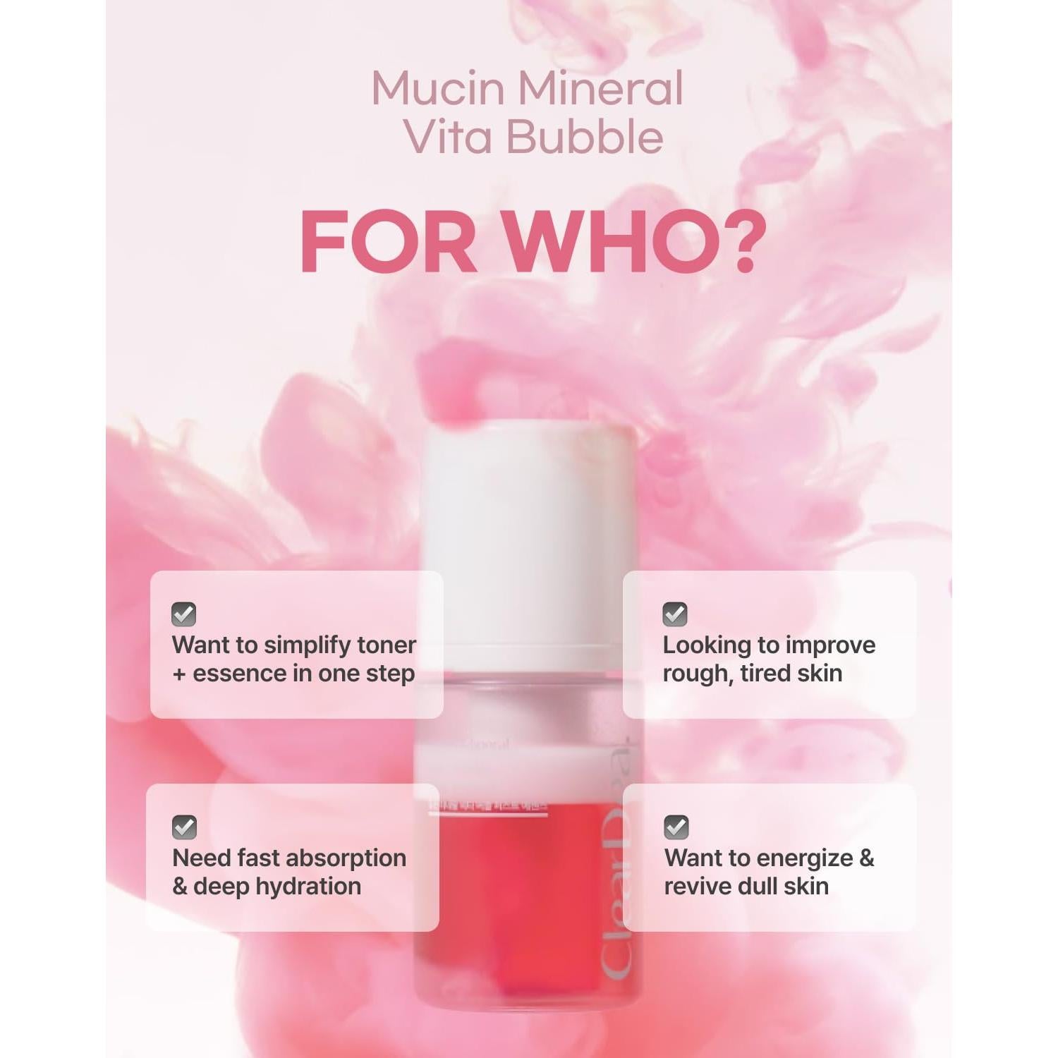 Dúo Esencia Mucin Mineral Vita Bubble 60 ml x 2 - Hidratante 2 en 1