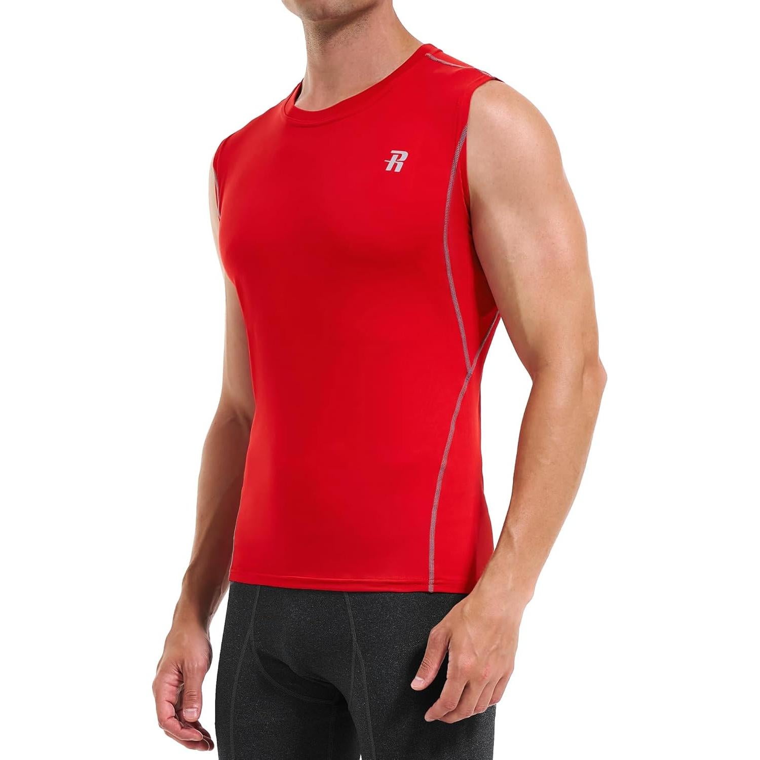 Camisas de Compresión para Hombre Runhit 2 Pack Sin Mangas