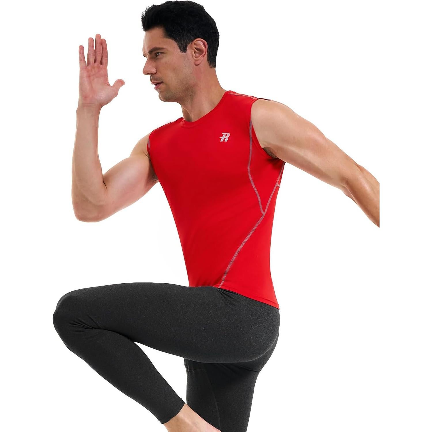 Camisas de Compresión para Hombre Runhit 2 Pack Sin Mangas