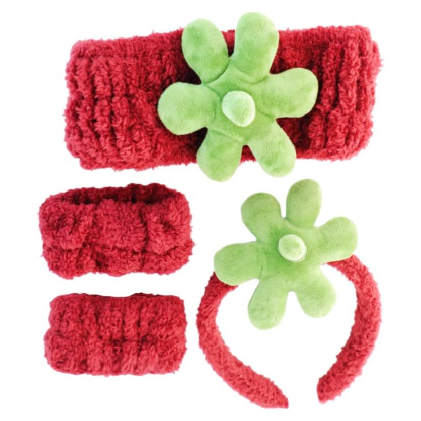 Conjunto de Diadema y Muñequera de Fresa Fosrisix - 4 Piezas