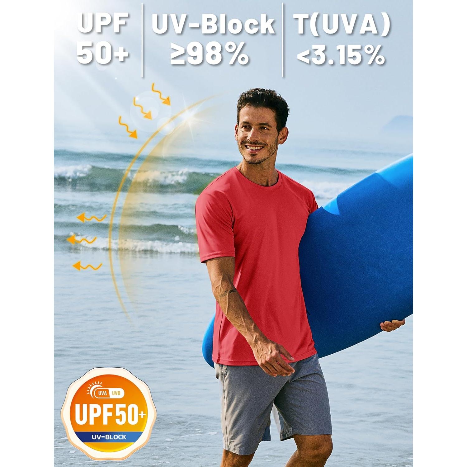 Camiseta de Manga Corta TACVASEN para Hombres UPF50+ Secado Rápido
