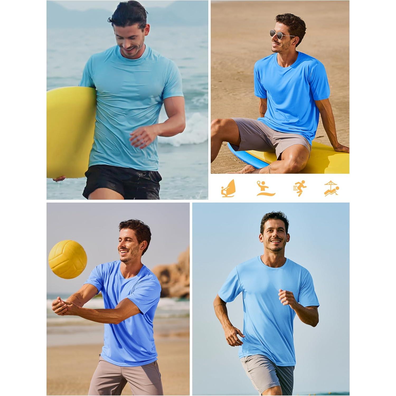 Camiseta de Manga Corta TACVASEN para Hombres UPF50+ Secado Rápido