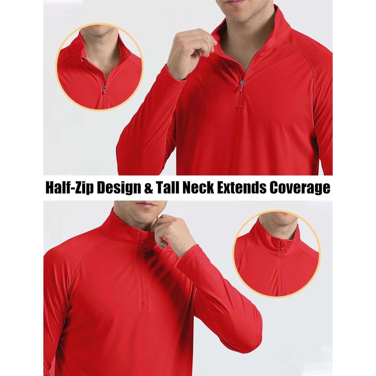 Camisa de Manga Larga Hombre MAGCOMSEN UPF 50+ Rojo Tomate