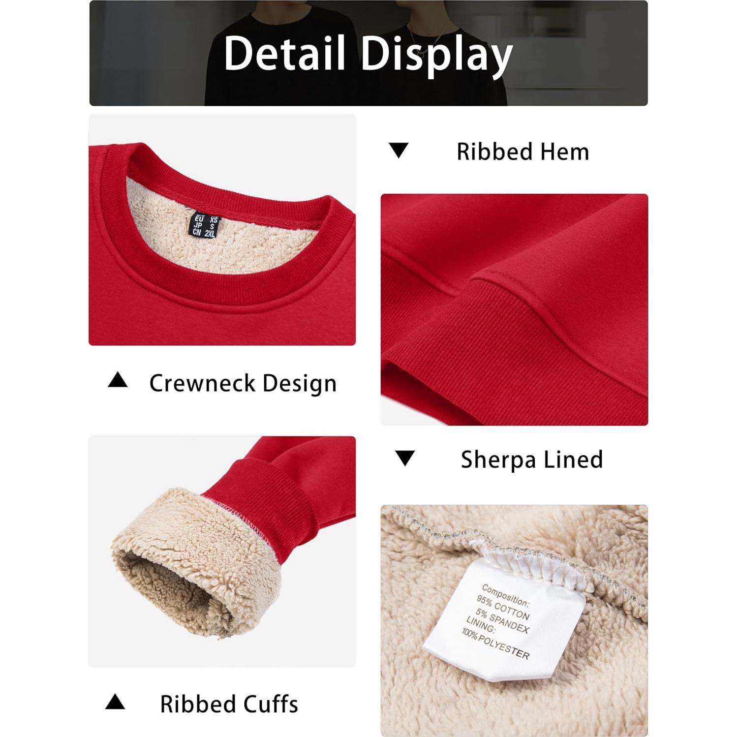 Sudadera Forrada de Sherpa para Hombre MAGCOMSEN Roja Mediana