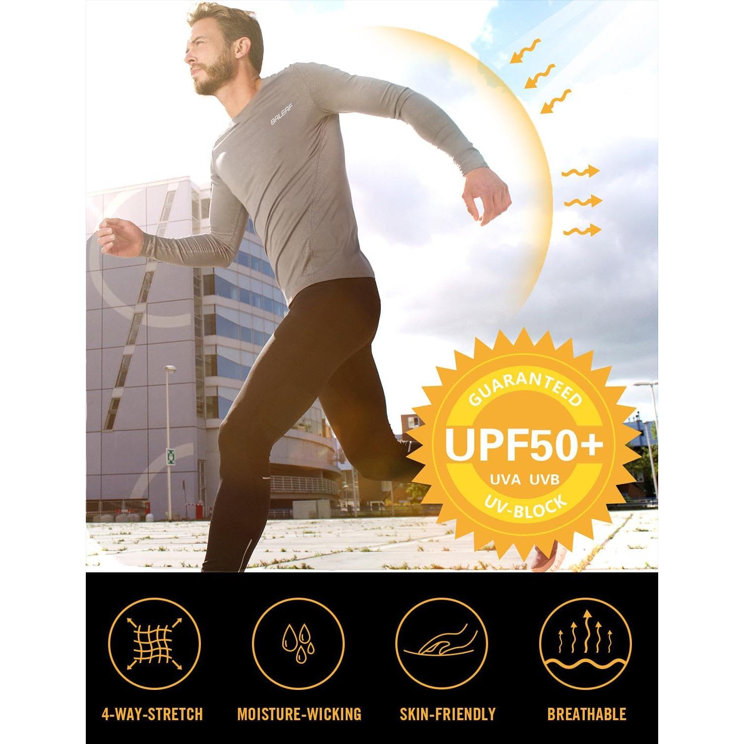 Camiseta de Protección Solar Baleaf para Hombre UPF 50+ Manga Larga