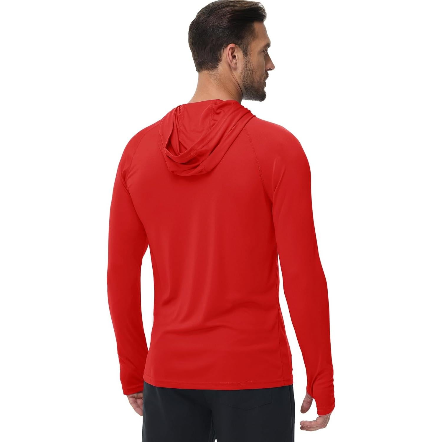 Camiseta Solar con Capucha Boladeci Hombre UPF 50+ Roja