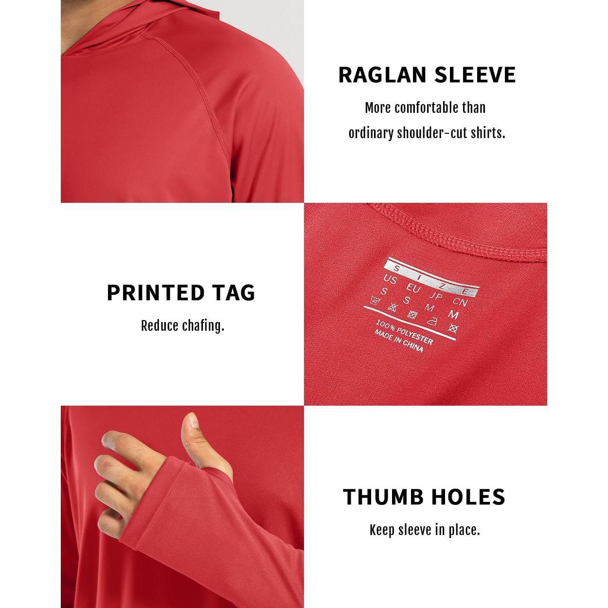 Camiseta Solar con Capucha Boladeci Hombre UPF 50+ Roja