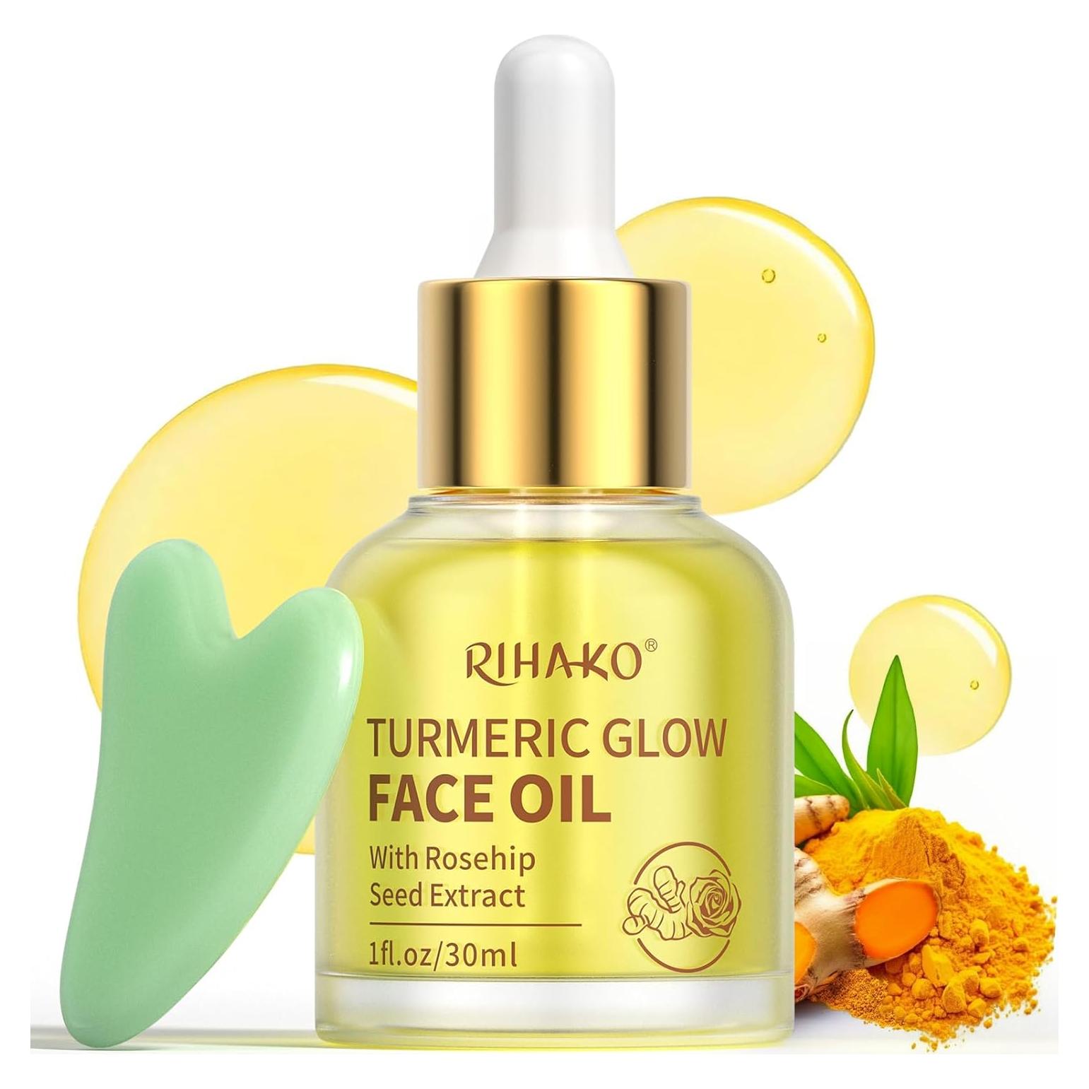 Aceite Facial Antienvejecimiento RIHAKO Cúrcuma y Rosa Mosqueta 181g