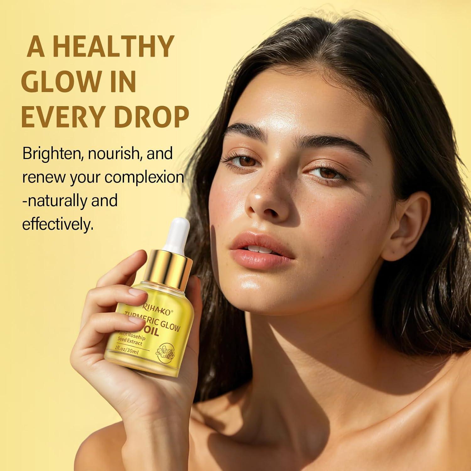 Aceite Facial Antienvejecimiento RIHAKO Cúrcuma y Rosa Mosqueta 181g