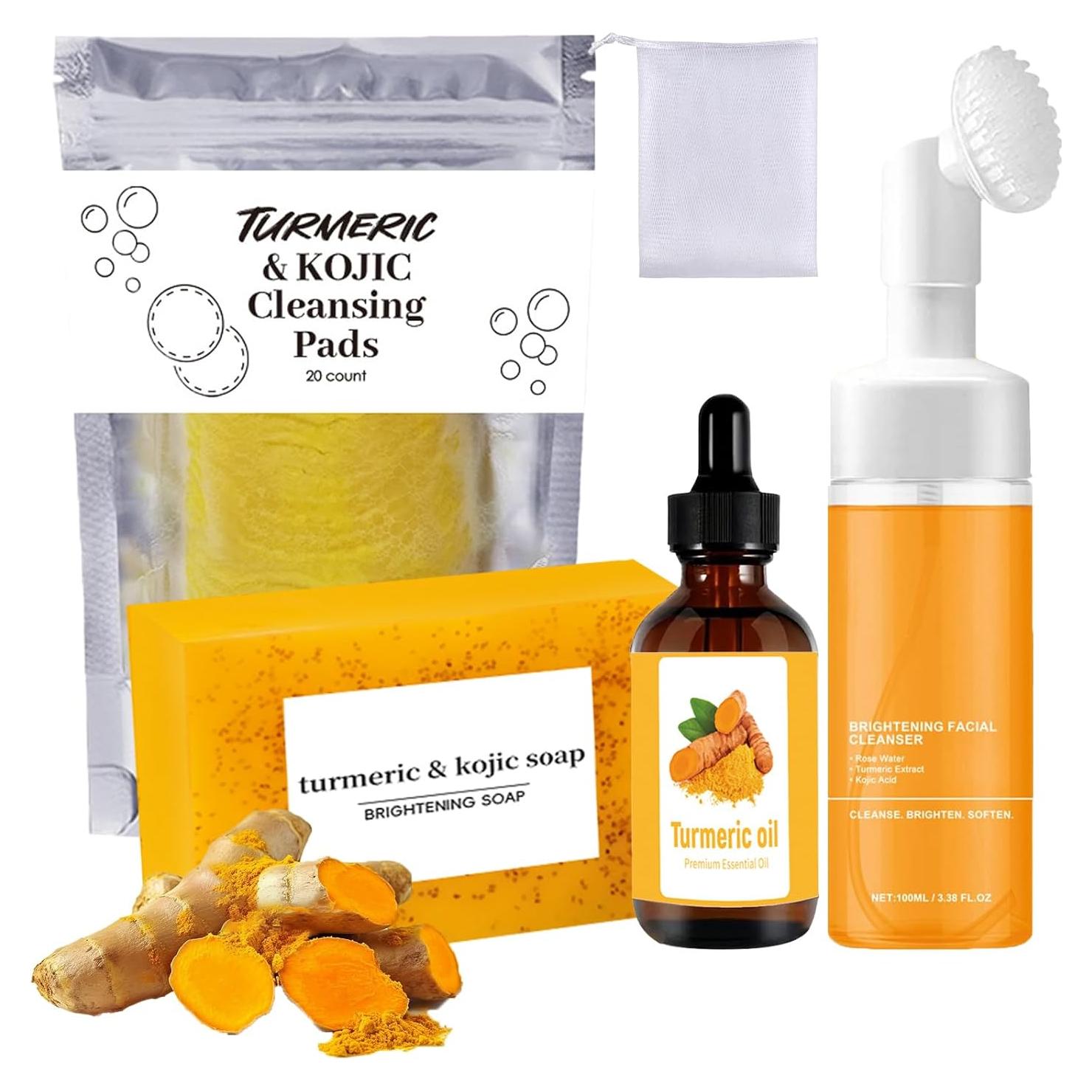 Juego de Cuidado Facial de Cúrcuma 4 Piezas DENESTUP