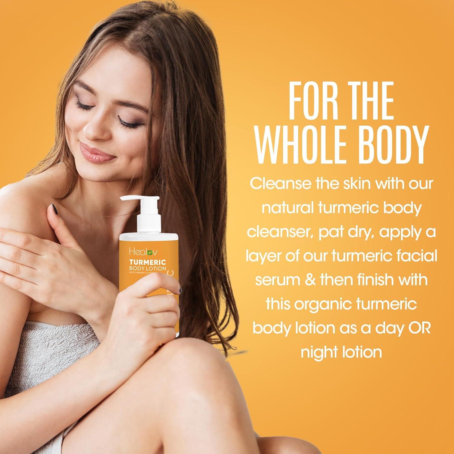 Loción Corporal de Cúrcuma Healov - Iluminadora y Hidratante 308g