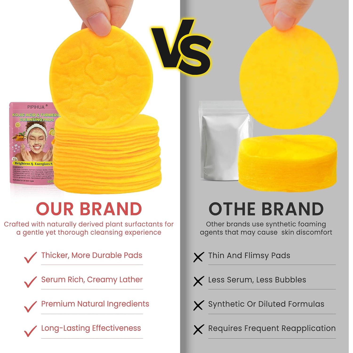 Discos Limpiadores de Ácido Kójico y Cúrcuma PIPIHUA 80PCS