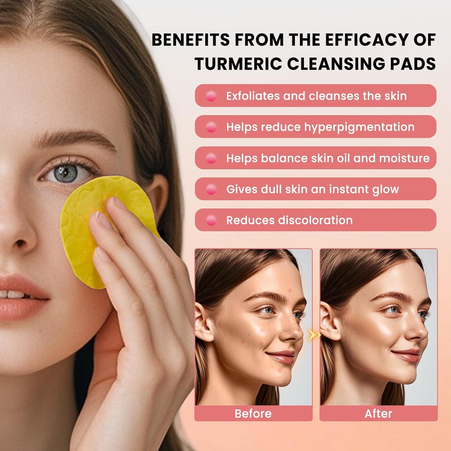 Discos Limpiadores de Ácido Kójico y Cúrcuma PIPIHUA 80PCS